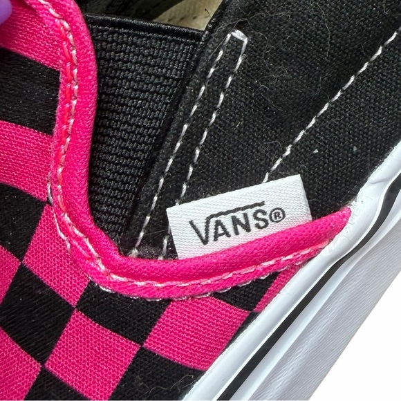 NWOT Vans Pink & Black Checkerboard Unisex Slip-On Skate Shoe - Size 8.5 - Picture 15 of 16